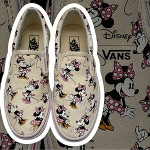Vans Disney Minnie Mouse Classic Slip-On Shoes - Womens Size 6.0